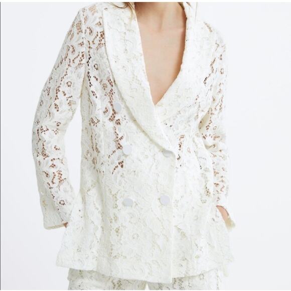 Zara White Lace Jacket - Picture 3 of 10